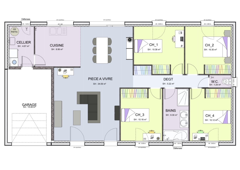 PLAN SOLSTICE 101m2 RDC