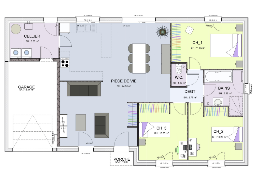 PLAN LES VIGNES 92m2